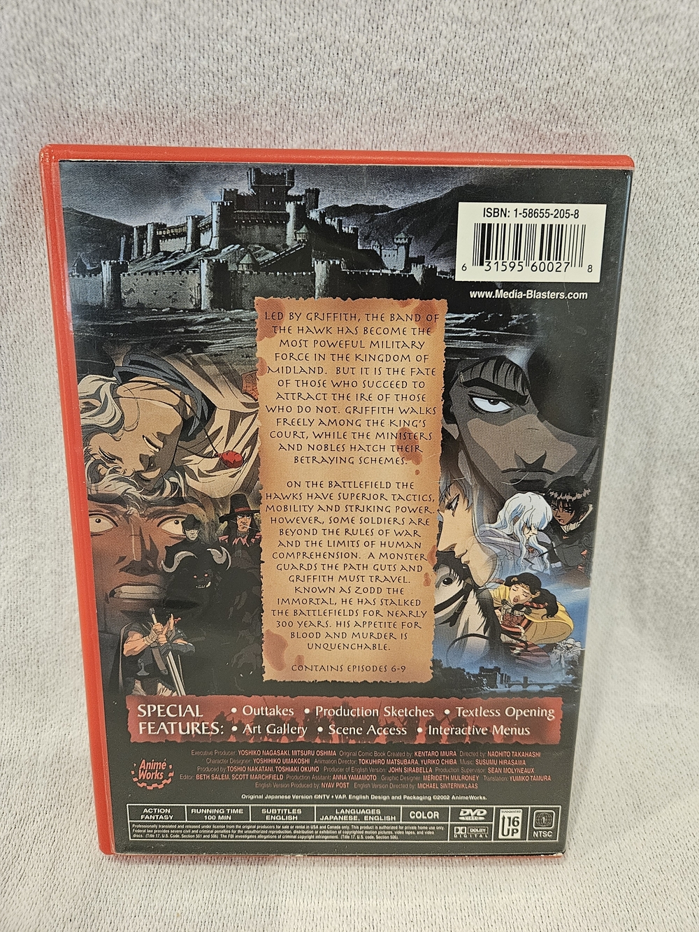 Berserk Immortal Soldier Vol. 2 Red & Black Dvd - Picture 2 of 3